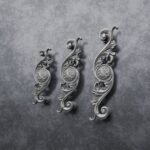 Classica Arabesque, Scrollwork, M, Satin Aluminum, size comparison