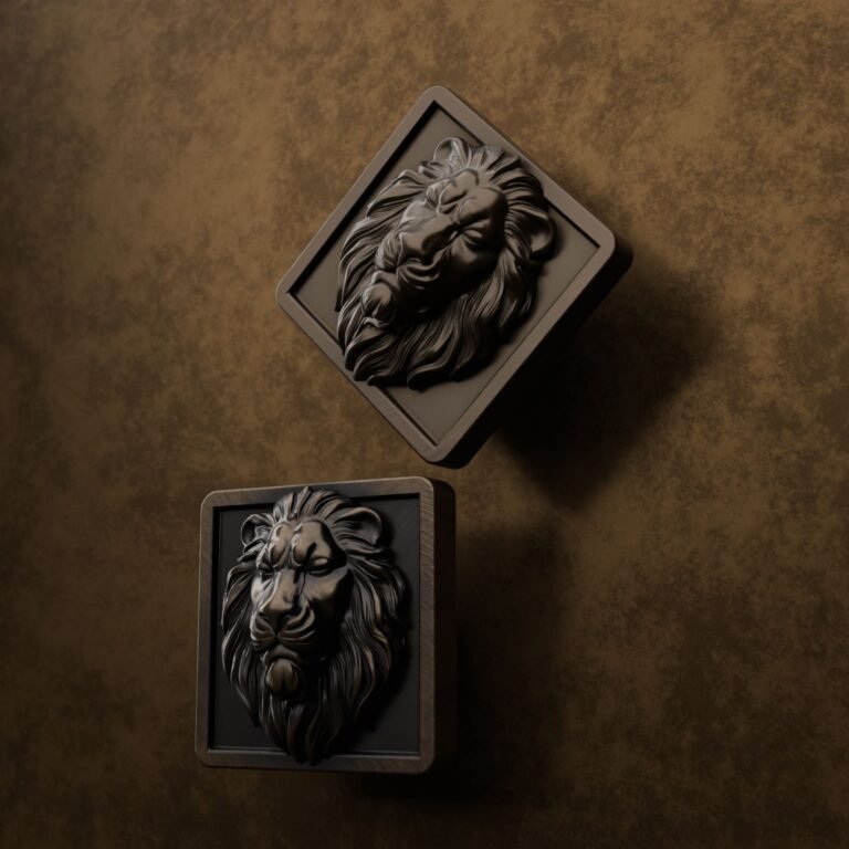 Comparaison des finitions — poignée de meuble Carré Palazzo Lion Endormi Bronze M — Holdon Paris
