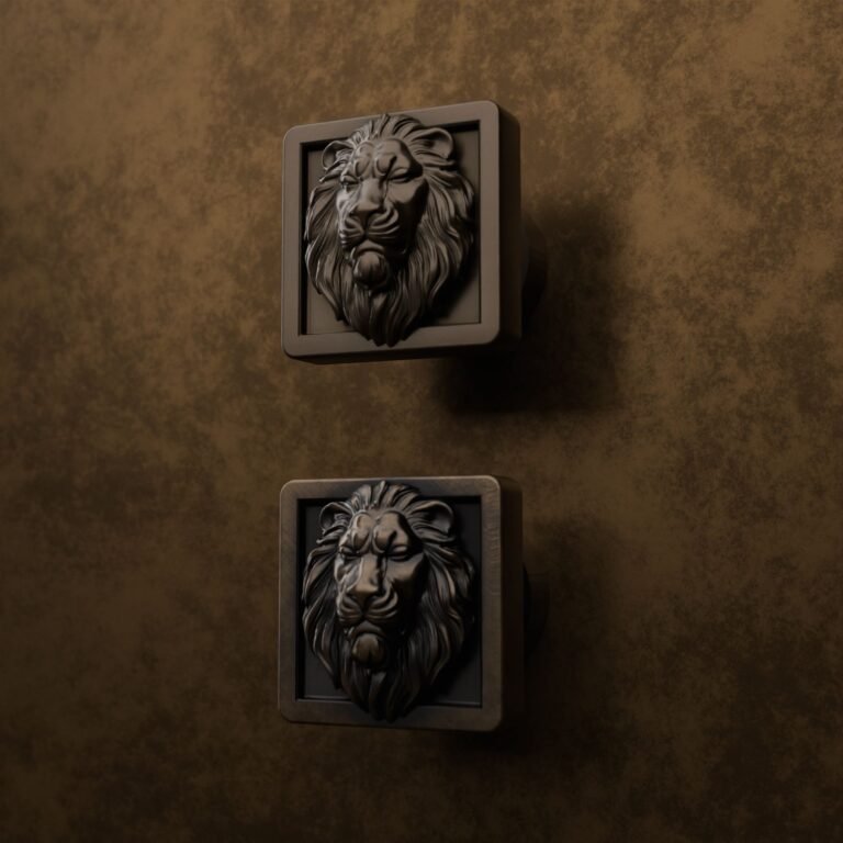 Comparaison des finitions — poignée de meuble Carré Palazzo Lion Endormi Bronze S — Holdon Paris