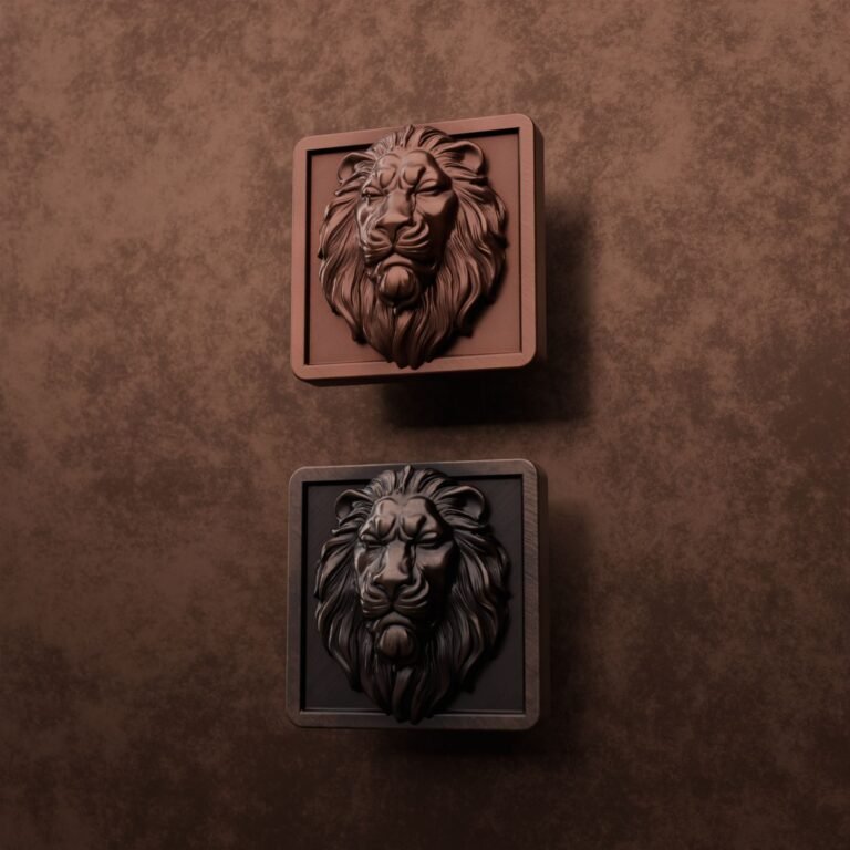 Palazzo Square, Sleeping Lion, M, Satin Copper, finish comparison