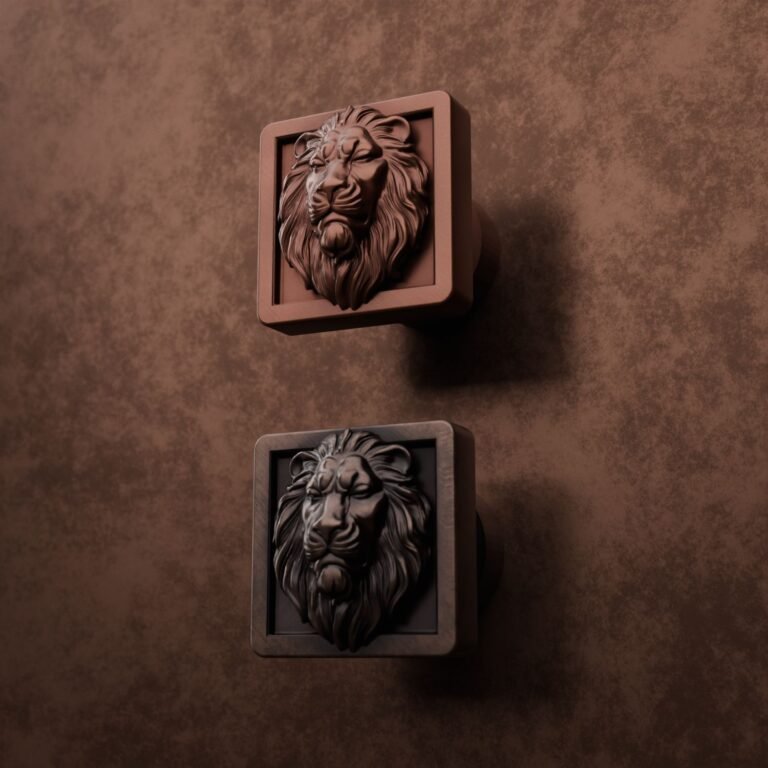 Comparaison des finitions — poignée de meuble Carré Palazzo Lion Endormi Cuivre S — Holdon Paris