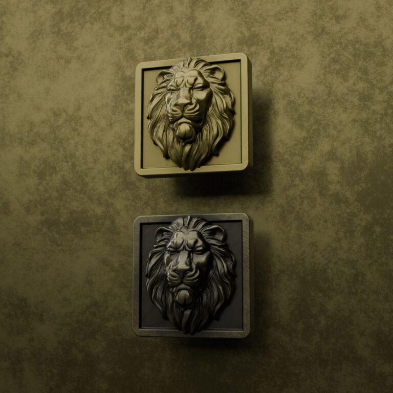 Comparaison des finitions — poignée de meuble Carré Palazzo Lion Endormi Laiton M — Holdon Paris