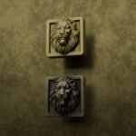 Comparaison des finitions — poignée de meuble Carré Palazzo Lion Endormi Laiton S — Holdon Paris