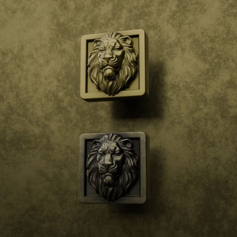 Comparaison des finitions — poignée de meuble Carré Palazzo Lion Endormi Laiton S — Holdon Paris