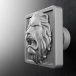 Vidéo — Carré Palazzo — Lion Rugissant — L — Aluminium Satiné