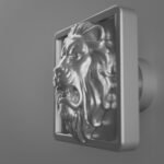 Vidéo — Carré Palazzo — Lion Rugissant — M — Gris argenté