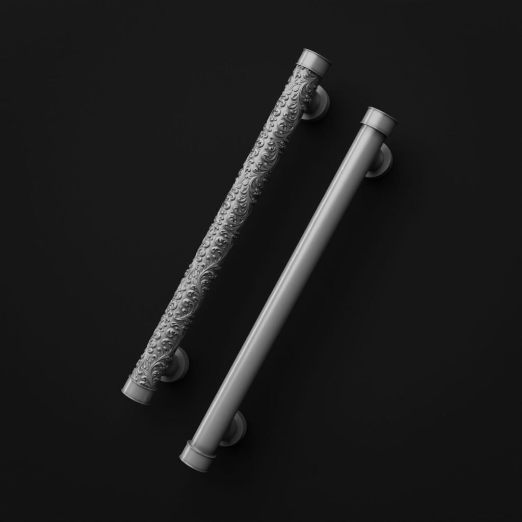 Florentine Column, Scrollwork, XL, Satin Aluminum - Holdon Paris