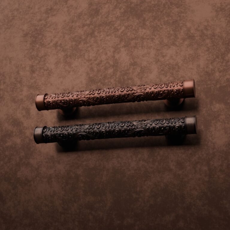 Comparaison des finitions — poignée de meuble Colonne Florentine Rinceaux Cuivre M — Holdon Paris