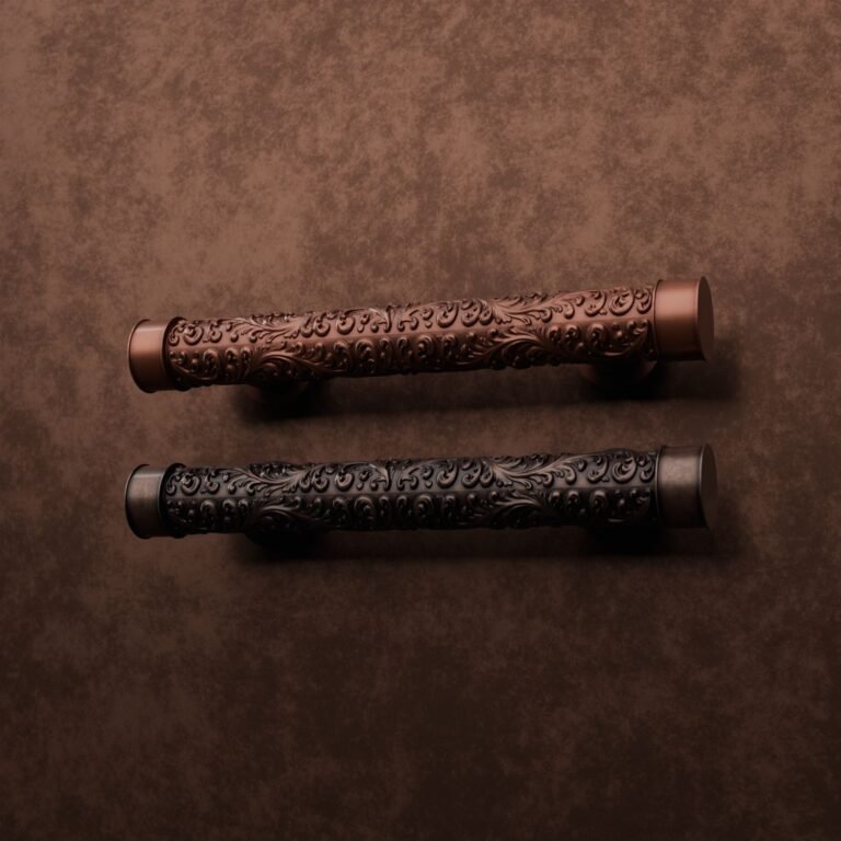 Florentine Column, Scrollwork, S, Satin Copper, finish comparison