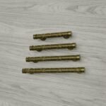 Florentine Column, Scrollwork, S, Satin Brass, size comparison
