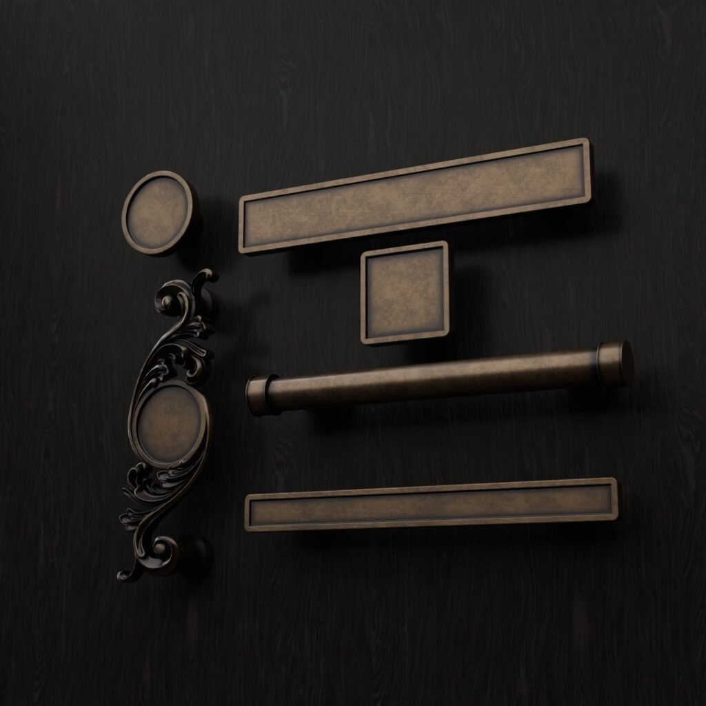 Comparaison des silhouettes — poignée de meuble Essentiel Bronze Ancien M — Holdon Paris