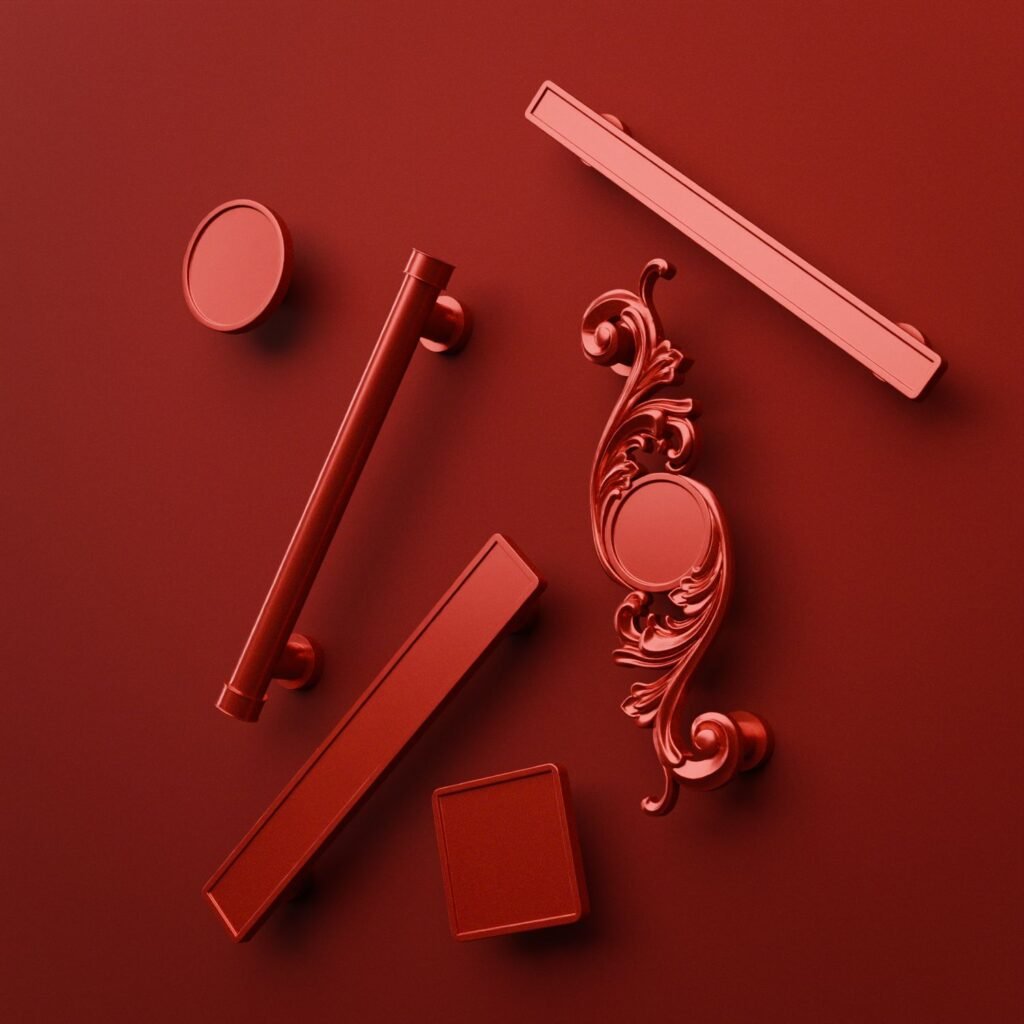 Silhouette comparison: Essential Candy Red L cabinet handle, Holdon Paris