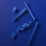 Comparaison des silhouettes — poignée de meuble Rinceaux Bleu Electrique L — Holdon Paris