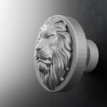 Vidéo — Rond Classica — Lion Endormi — M — Aluminium Satiné