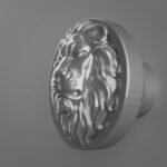 Vidéo — Rond Classica — Lion Endormi — L — Gris argenté