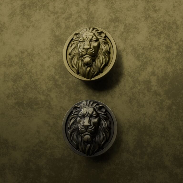 Comparaison des finitions — poignée de meuble Rond Classica Lion Endormi Laiton M — Holdon Paris