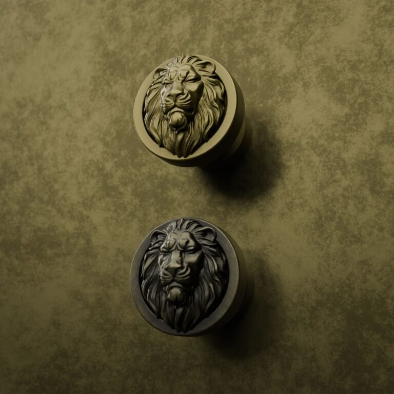 Comparaison des finitions — poignée de meuble Rond Classica Lion Endormi Laiton S — Holdon Paris