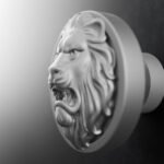 Vidéo — Rond Classica — Lion Rugissant — L — Aluminium Satiné