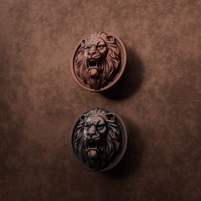 Comparaison des finitions — poignée de meuble Rond Classica Lion Rugissant Cuivre L — Holdon Paris