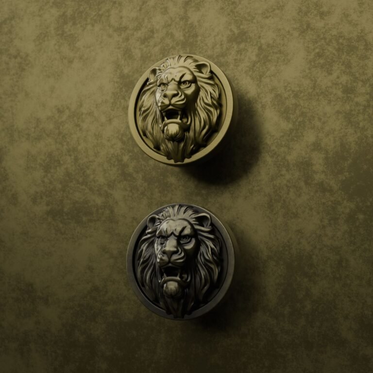 Comparaison des finitions — poignée de meuble Rond Classica Lion Rugissant Laiton M — Holdon Paris