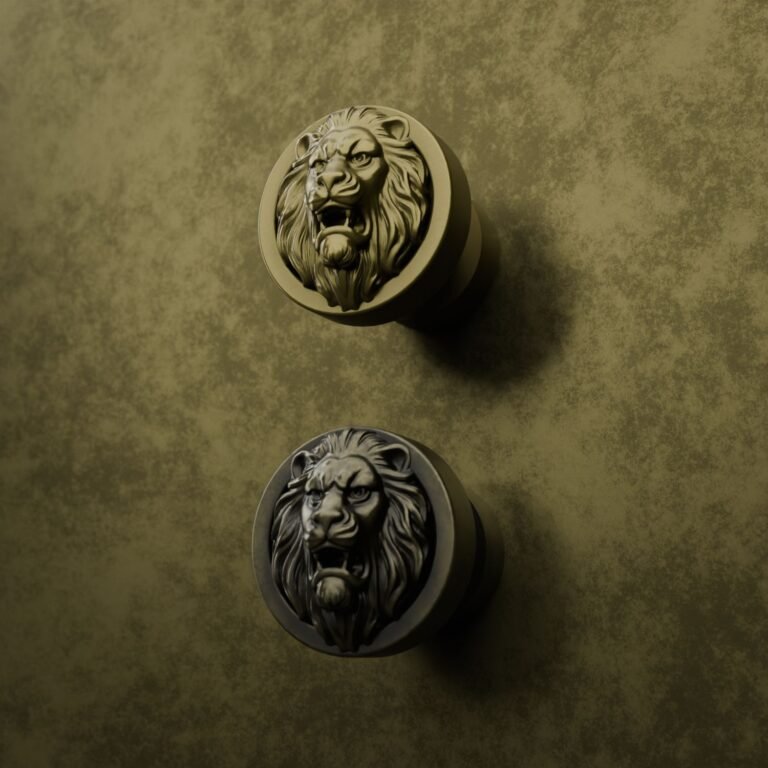 Comparaison des finitions — poignée de meuble Rond Classica Lion Rugissant Laiton S — Holdon Paris