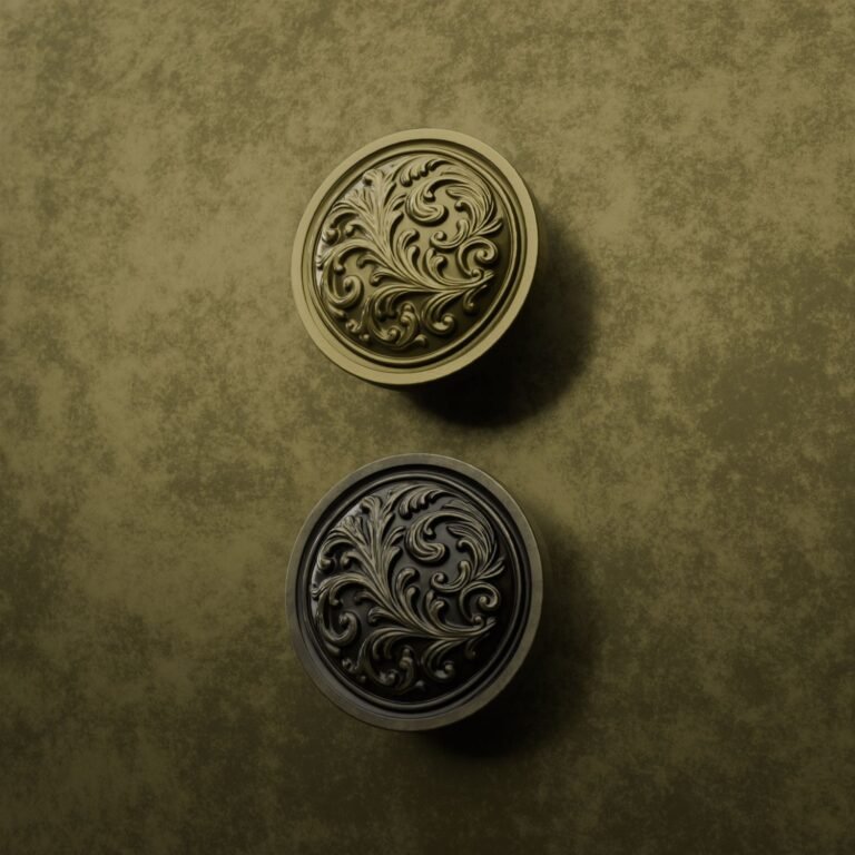 Comparaison des finitions — poignée de meuble Rond Classica Rinceaux Laiton L — Holdon Paris