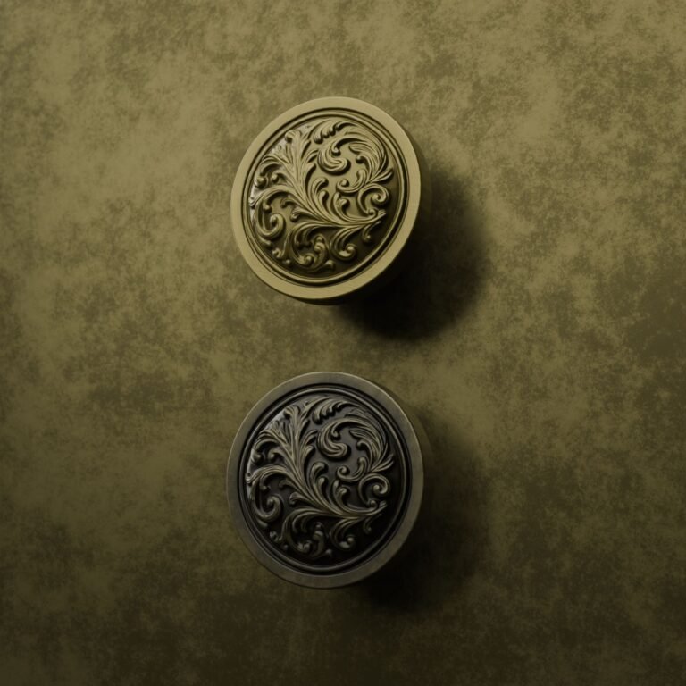 Comparaison des finitions — poignée de meuble Rond Classica Rinceaux Laiton M — Holdon Paris