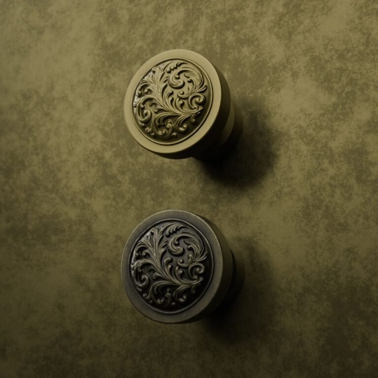 Comparaison des finitions — poignée de meuble Rond Classica Rinceaux Laiton S — Holdon Paris