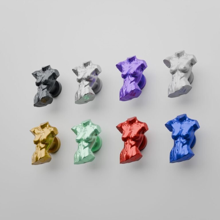 Comparaison des finitions — poignée de meuble Torse Vénitien Résine Biosourcée M — Holdon Paris