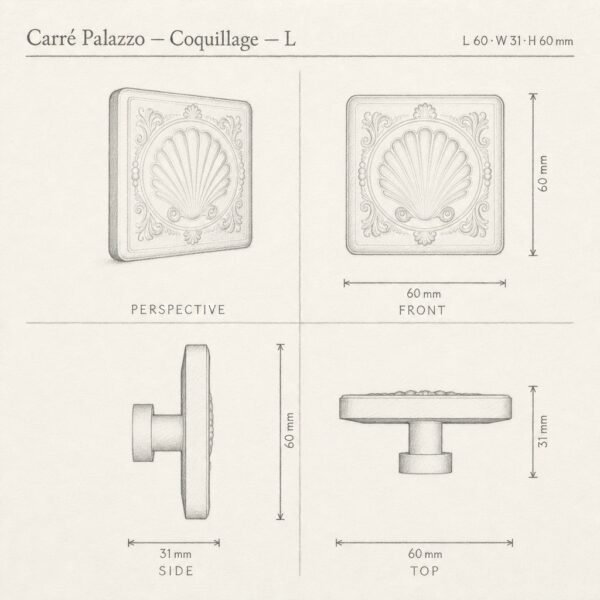 Carré Palazzo Coquillage sketch 3D - Holdon Paris