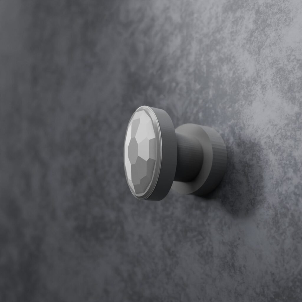 Bouton ovale pour façade de cuisine, Médaillon Florentin en Aluminium Satiné