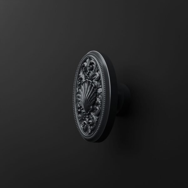 Florentine Medallion, Seashell, L, Titanium Gray