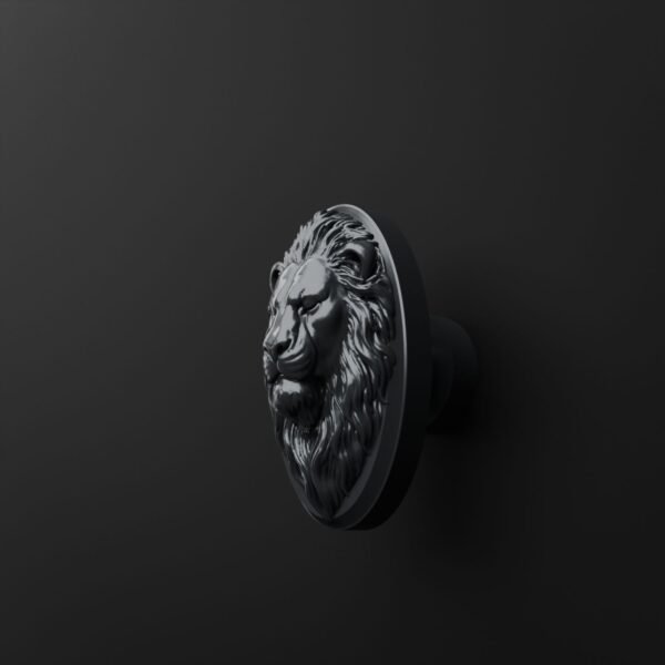 Florentine Medallion, Sleeping Lion, L, Titanium Gray
