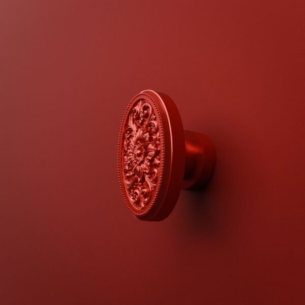 Florentine Medallion, Rosette, M, Candy Red