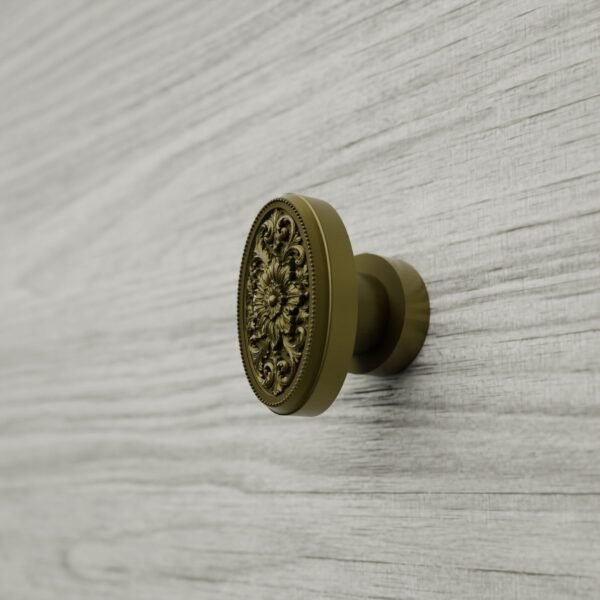 Florentiner Medaillon, Rosette, S, Messing Satiniert