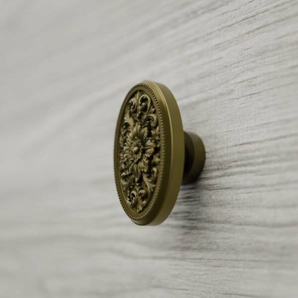 Florentiner Medaillon, Rosette, L, Messing Satiniert