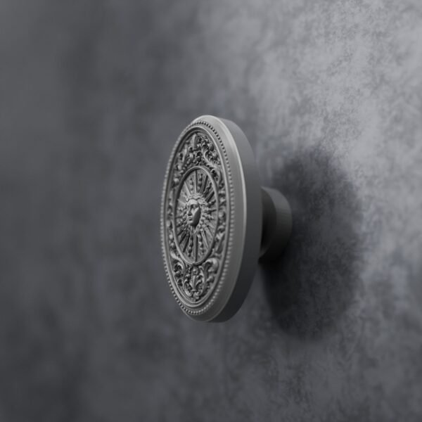 Médaillon Florentin — Soleil Royal — L — Aluminium Satiné