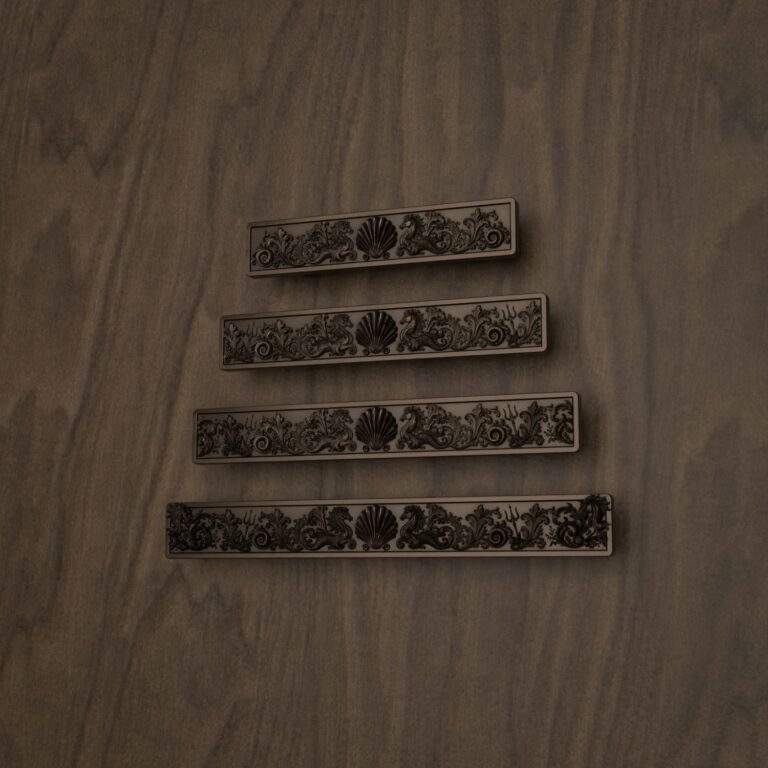 Barra Palazzo, Concha, S, Bronce Mate, comparación de tamaños