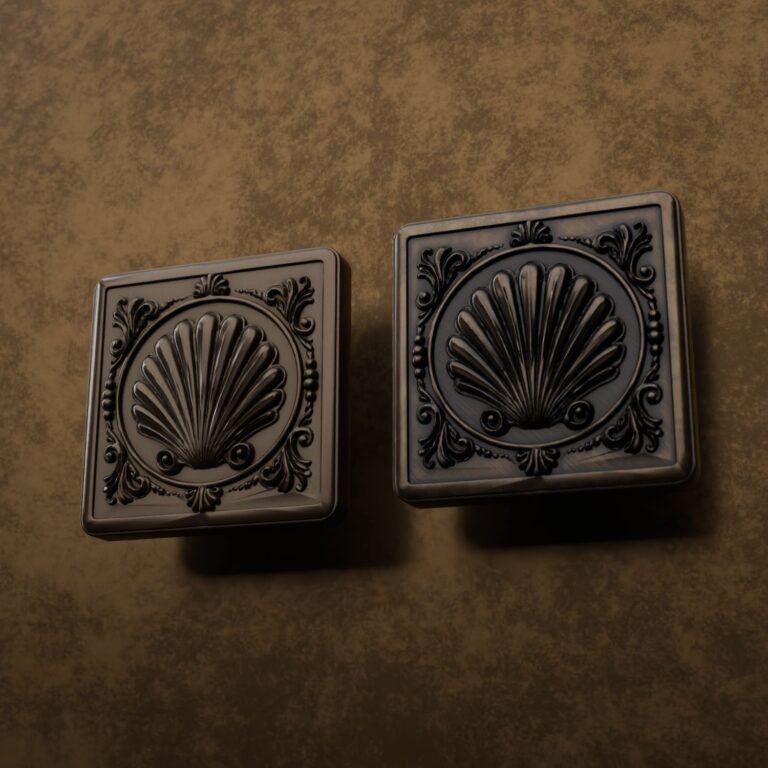 Comparaison des finitions — poignée de meuble Carré Palazzo Coquillage Bronze L — Holdon Paris