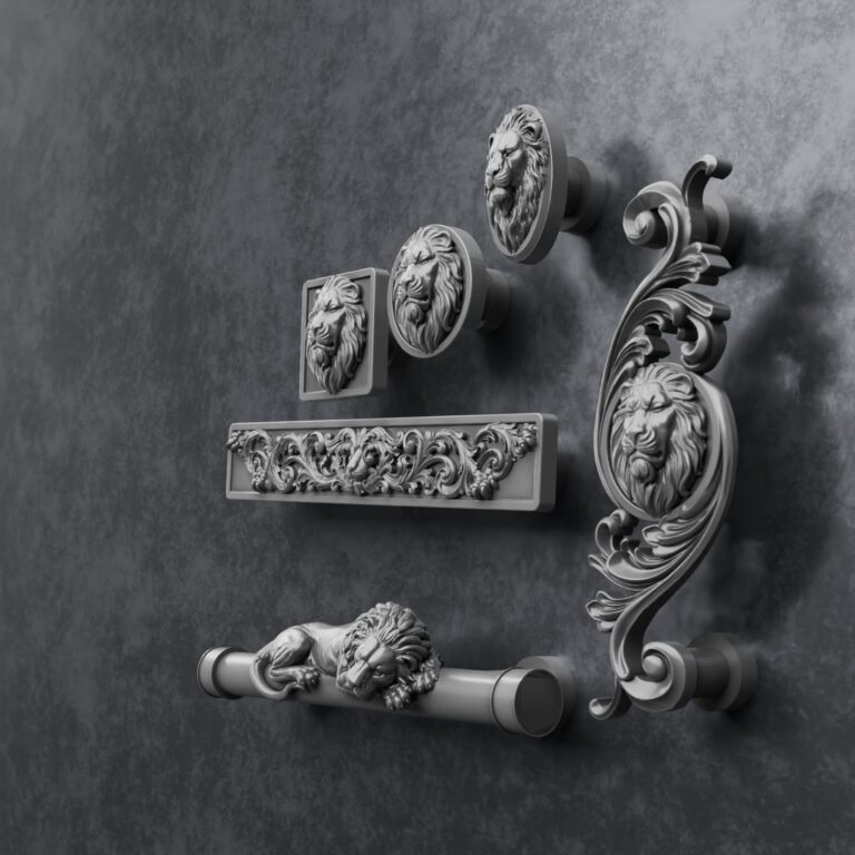 Palazzo Bar, Sleeping Lion, M, Satin Aluminum, silhouette comparison
