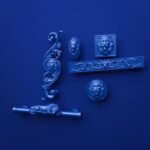 Comparaison des silhouettes — poignée de meuble Lion Endormi Bleu Electrique L — Holdon Paris