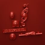 Comparaison des silhouettes — poignée de meuble Lion Endormi Candy Red L — Holdon Paris