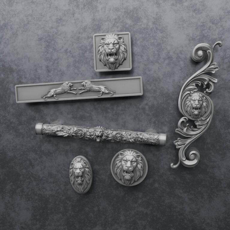 Comparaison des silhouettes — poignée de meuble Lion Rugissant Aluminium Satiné L — Holdon Paris