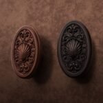 Comparaison des finitions — poignée de meuble Médaillon Florentin Coquillage Cuivre L — Holdon Paris