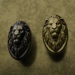Comparaison des finitions — poignée de meuble Médaillon Florentin Lion Endormi Laiton L — Holdon Paris