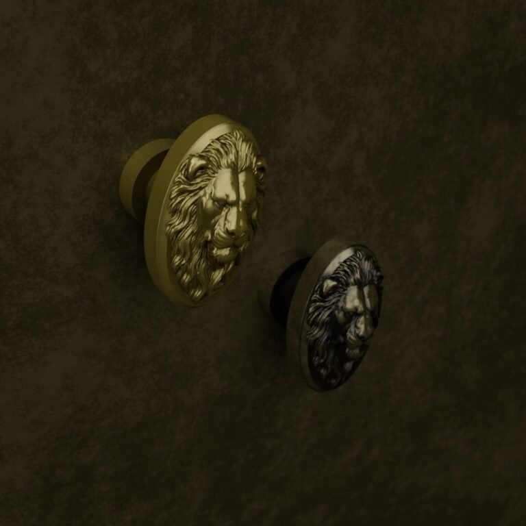 Medaglione Fiorentino, Leone Dormiente, M, Ottone Satinato, confronto delle finiture