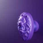 Vidéo — Médaillon Florentin — Lion Rugissant — S — Lilas Sombre