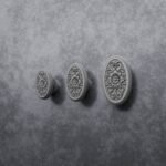 Florentiner Medaillon, Rosette, S, Aluminium Satiniert, Größenvergleich