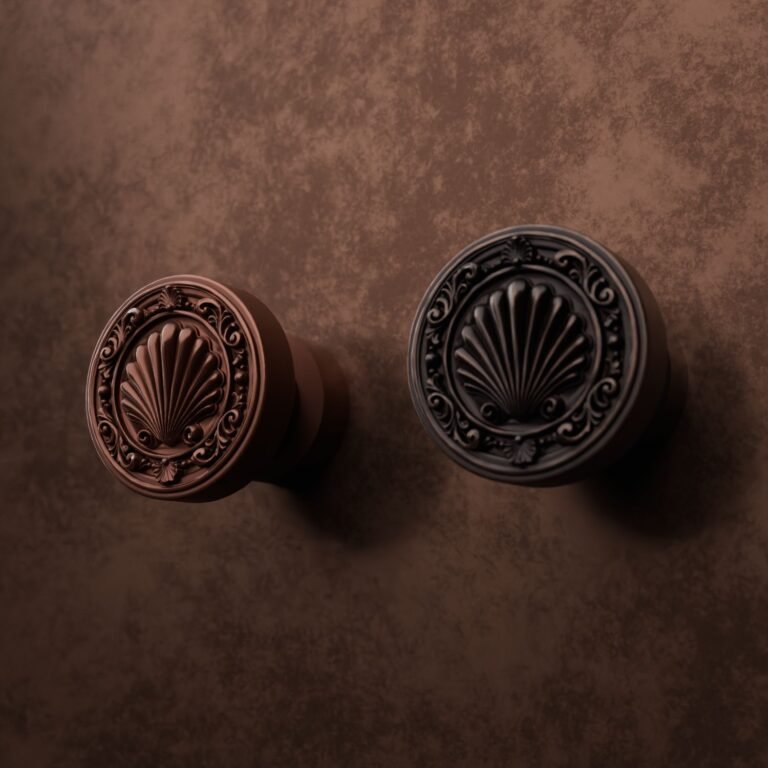 Comparaison des finitions — poignée de meuble Rond Classica Coquillage Cuivre S — Holdon Paris