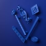 Comparaison des silhouettes — poignée de meuble Rosace Bleu Electrique L — Holdon Paris